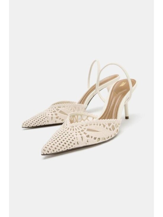 Zara Shoes - ZARA PERFORATED SLINGBACK HEELS